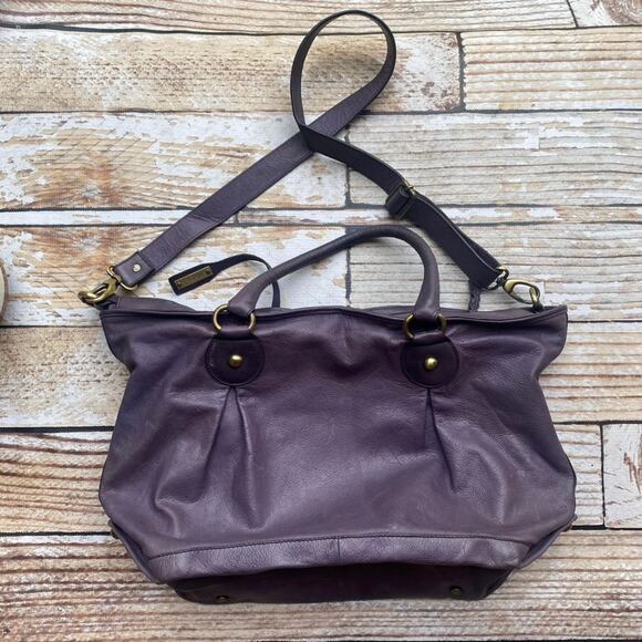 Abro purple leather boho crossbody bag - Picture 1 of 9